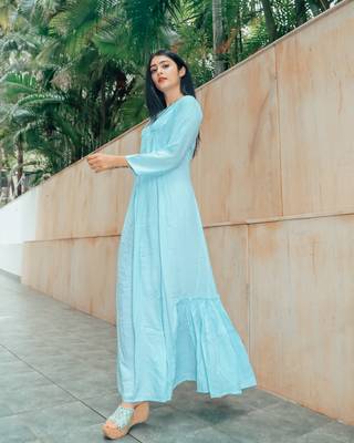 Pastel Blue Cotton Dress 3