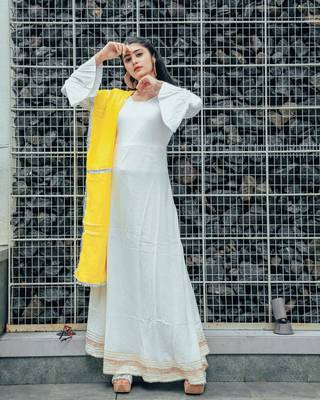 Silver White Cotton Dress 1