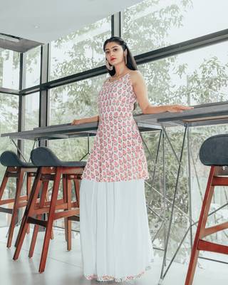 Light Pink Rose Skirt Dress 1