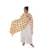 White Phulkari Pankha Dupatta