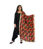 Multi-Coloured Embroidery Pankha Dupatta