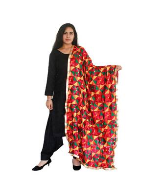 Multi-Coloured Embroidery Pankha Dupatta 1