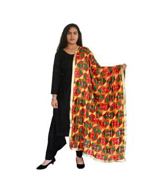 Multi-Coloured Embroidery Pankha Dupatta 1