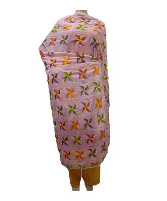 Pink Phulkari Pankha Dupatta 1