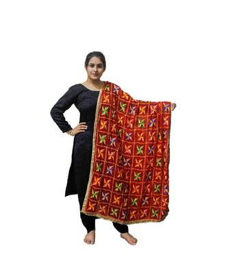 multicolor Phulkari Pankha Dupatta 1