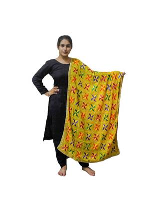multicolor Phulkari Pankha Dupatta 1