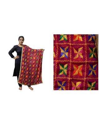 multicolor Phulkari Pankha Dupatta 2