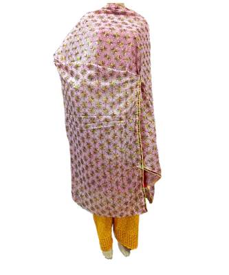 Pink  Phulkari Kanchan Dupatta 1