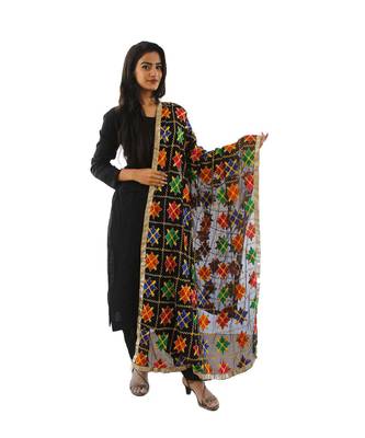 black Phulkari Dupatta 1