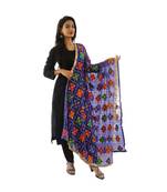 blue Phulkari Dupatta