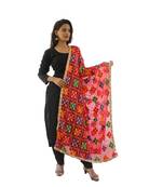 pink Phulkari Dupatta