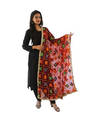 red Phulkari Dupatta 1