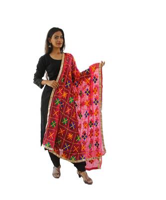 pink Phulkari Dupatta 1