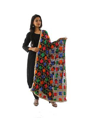 black Phulkari Dupatta 1