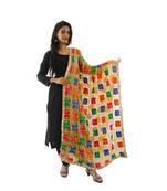 beige Phulkari Dupatta