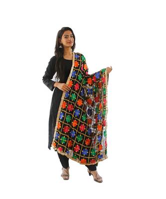 black Phulkari Dupatta 1