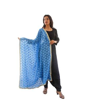 turquoise Phulkari Kanchan Dupatta 1