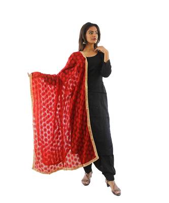 red Phulkari Kanchan Dupatta 1