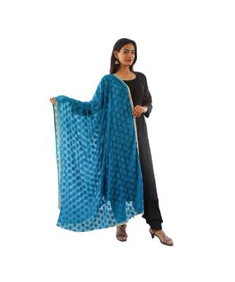 turquoise Phulkari Kanchan Dupatta 1