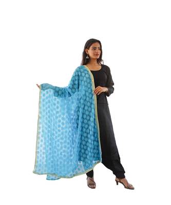 turquoise Phulkari Kanchan Dupatta 1