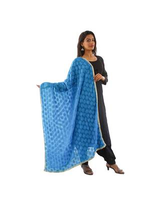 blue Phulkari Kanchan Dupatta 1