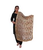 brown Heavy Embroidery Phulkari Dupatta