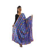 Royal Blue Chinon Phulkari Dupatta with Gotta Patti Work