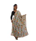 White Chinon Phulkari Dupatta with Gotta Patti Work