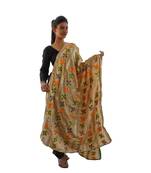 Beige Chinon Phulkari Dupatta with Gotta Patti Work