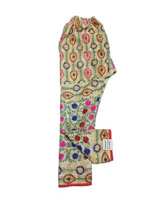 beige Phulkari Plazo 1