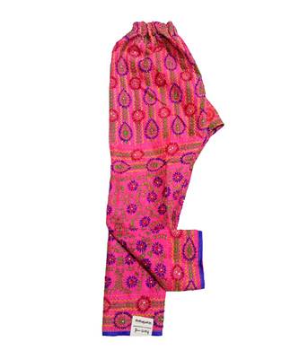 pink Chanderi Phulkari Plazo 1