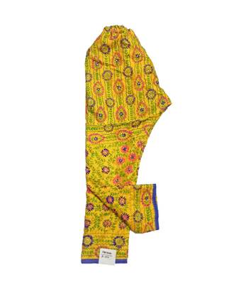 yellow Chanderi Phulkari Plazo 1