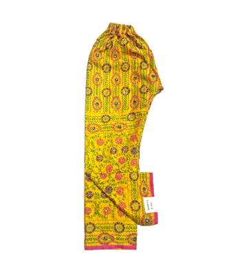 yellow Chanderi Phulkari Plazo 1