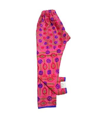 pink Chanderi Phulkari Plazo 1