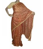 Peech woven Phulkari Saree