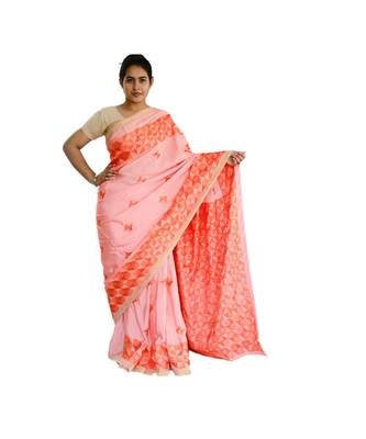 Peech woven chiffon Phulkari Saree 1