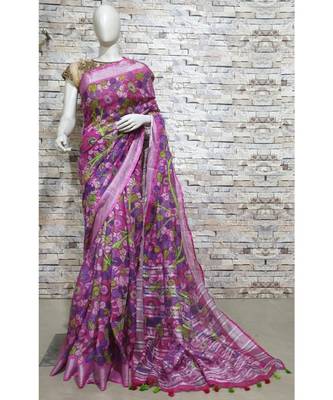 Black Hand Woven Poly Silk Handloom Sarees 1