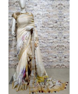 Grey Hand Woven Poly Silk Handloom Sarees 1