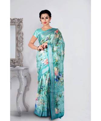 Yellow Hand Woven Poly Silk Handloom Sarees 1