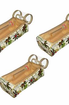 atorakushon Flower Print, Shoe Cover Travelling Shoe Storage Bag/Storage Footwear Organiser Pouch Shoe Bag Pack of 3
