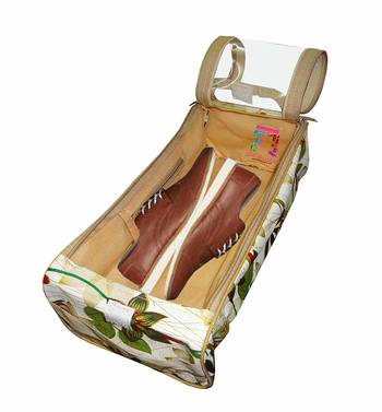 atorakushon Flower Print, Shoe Cover Travelling Shoe Storage Bag/Storage Footwear Organiser Pouch Shoe Bag Pack of 4 4