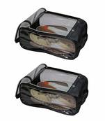 atorakushon Indian Shoe Cover Travelling Shoe Storage Bag/Storage Footwear Organiser Pouch Shoe Bag Black Pack of 2