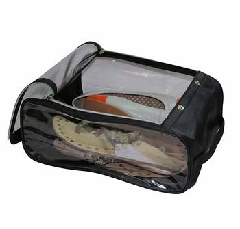 atorakushon Indian Shoe Cover Travelling Shoe Storage Bag/Storage Footwear Organiser Pouch Shoe Bag Black Pack of 2 3
