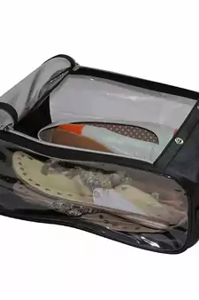 atorakushon Indian Shoe Cover Travelling Shoe Storage Bag/Storage Footwear Organiser Pouch Shoe Bag Black Pack of 2