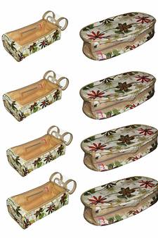 atorakushon   Flower Print, Shoe Cover Slippers Travelling Shoe Storage Bag Footwear Organiser Pouch Shoe Bag Set of 8