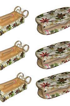 atorakushon   Flower Print, Shoe Slippers Cover Travelling Shoe Storage Bag Footwear Organiser Pouch Shoe Bag Set of 6