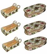 atorakushon   Flower Print, Shoe Slippers Cover Travelling Shoe Storage Bag Footwear Organiser Pouch Shoe Bag Set of 6