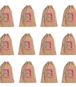 atorakushon Shoe Cover Travelling Shoe Storage Bag/Storage Footwear Organiser Pouch Shoe Bag Cream Pack of 12