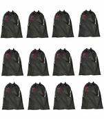 atorakushon Shoe Cover Travelling Shoe Storage Bag/Storage Footwear Organiser Pouch Shoe Bag Black Pack of 12