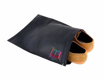 atorakushon Shoe Cover Travelling Shoe Storage Bag/Storage Footwear Organiser Pouch Shoe Bag Black Pack of 12 5